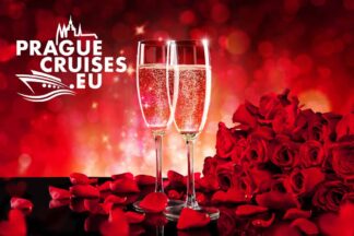 Prague VALENTINE’S DAY CRUISE with dinner, music, welcome drink Prosecco, and rose for the lady (6-8 pm)